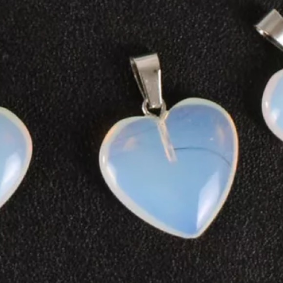 Opalite Stone Heart Pendants Charm Reiki Chakra Healing Beads - Picture 8 of 9